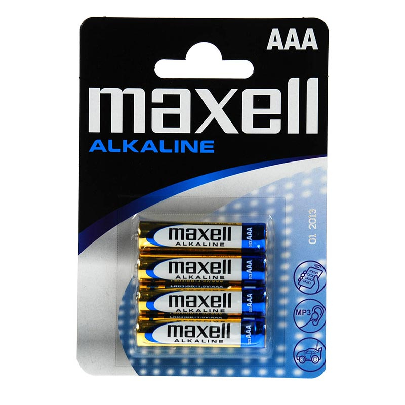 LR3 Alkaline AAA Maxell blister 4