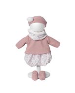 Vestidos bebé reborn 40 cm jersey y gorro rosa