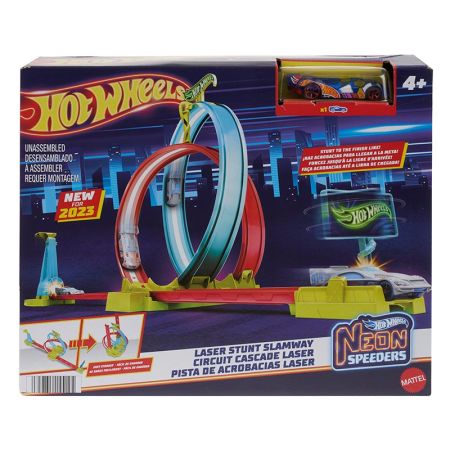 Hot Wheels pista Neon Speeders Looping Rayo Láser