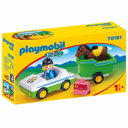Playmobil 1.2.3 Automóviles con Caballos Colgante