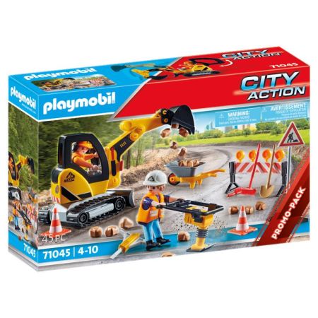 Playmobil City Action construcción de carreteras