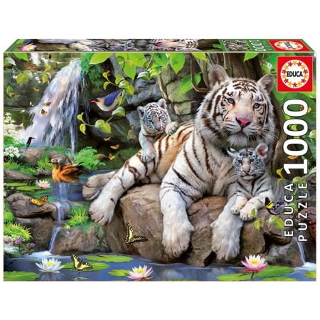 Educa puzzle 1000 tigres blancos de bengala