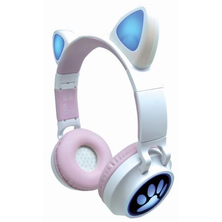 Auriculares bluetooth con orejas de gato y luces