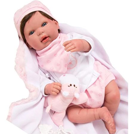 Bebé reborn Aina 45 cm con manta y peluche