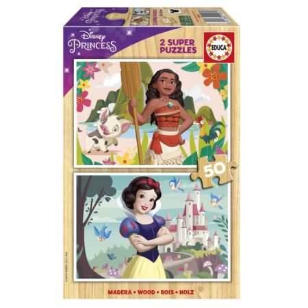 Educa puzzle madera 2x50 princesas Disney