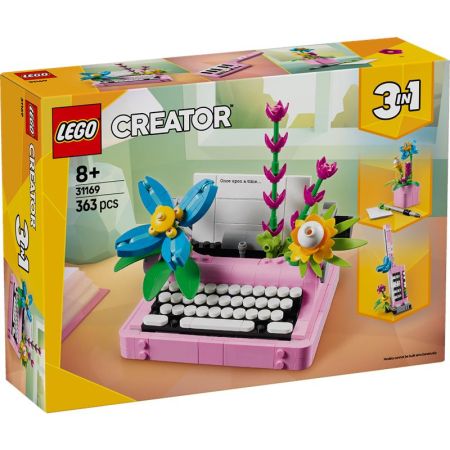 Lego Creator máquina de escribir con Flores